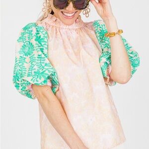 THML Trust Me Pink (Wonderland) Embroidered Top